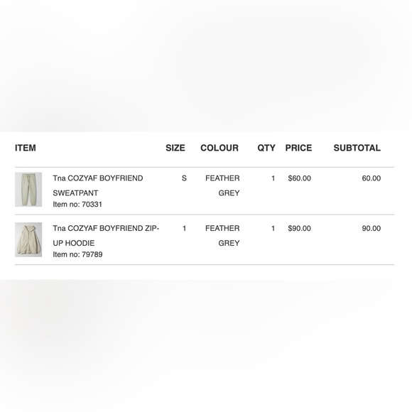 ARITZIA Cozy Fleece Boyfriend Zip Up + Sweatpants Bundle - Picture 6 of 6